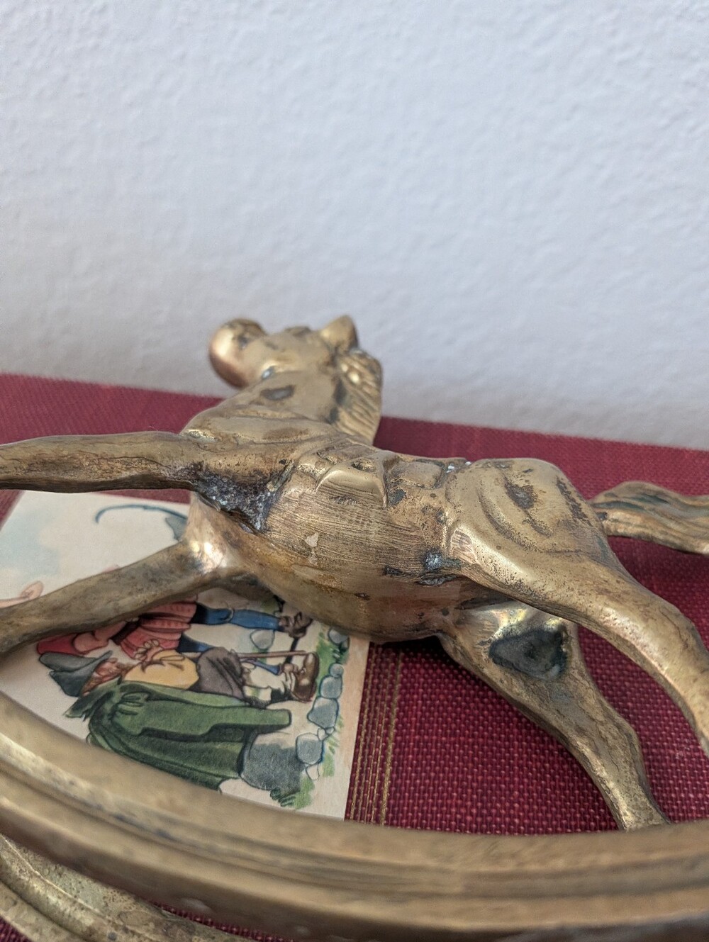 Vintage Solid Brass Rocking Horse Figurine 7x5.25 - Picture 8 of 10